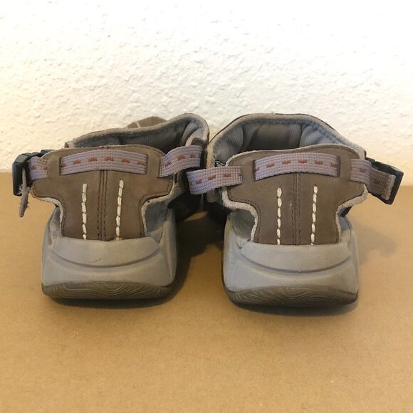 TEVA Sandals Men's Size 9 Brown Tan Leather Stitching Pattern F10004L Hiking - Picture 5 of 12